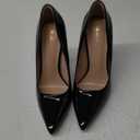 Elisabet Tang Women Pumps, Pointed Toe High Heel 4.7 inch/12cm Party Stiletto Heels Shoes Matte (8, Black Patent Leather)