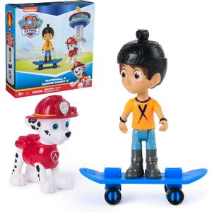 Paw Patrol Marshall & Daring Danny X Figures Set with Skateboard, Kids Toys for Boys and Girls Ages 3 and Up