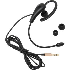 ASHATA Call Center Headset, Ear Hook Single Sided 3.5mm Headphone with Noise Canceling Mic, Call Center Single Earpiece for Cell Phones PC Laptop Skype Computer, ASHATAft4in5he60