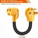 Kanayu NEMA 6-50P to TT-30R 50Amp to 30Amp RV Power Adapter Cord, 240V 3 Prong 50A Welder Male Plug to 30A RV Female Receptacle, Only for 240V 30 Amp, Not Convert to 120V, ETL Listed