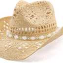 Cowboy Hat,Cowgirl Hat,Cowboy Hats for Women/Mens Yellow (Beige+white)