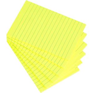 2 x Vanpad Lined Sticky Notes 4X6 in Bright Yellow Ruled Stickies Super Sticking Power Memo Pads Strong Adhesive, 6 Pads/Pack, 45 Sheets/pad