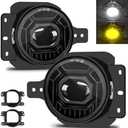 KARSAM 4 Inch Round LED Fog Lights for 2018-2025 Jeep Wrangler JL JLU & Jeep Gladiator JT, 60W White Amber Fog Lamps with 2 Pair Mounting Brackets, Front Bumper Off-road Fog Light for Jeep Accessories