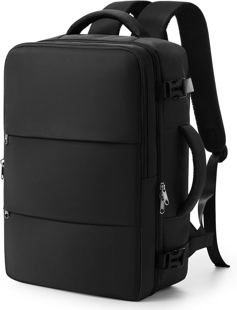 Travel Backpack For Women Men Carry on Backpack Luggage Flight Approved Personal item Travel Bag Essentials Mochila de viaje Laptop College Backpack Black (Small)