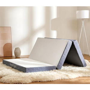 Sweetnight Twin Tri-Folding Mattress Topper - 4 inch Medium Firm Portable Foldable Mattress with Washable Cover & Non-Slip Base - Ideal for Camping, RV, and Guests,White