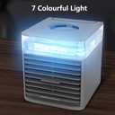 Personal Air Conditioners Mini Air Conditioner Portable AC Fan with Evaporative Humidify | 3 Wind Speeds | 7 Color Nightlight,Small Desktop Air Cooler Fan for Office Dorm Room