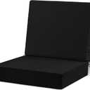 Cozyide 24x24 Outdoor Cushions for Patio Furniture, Waterproof Outdoor Chair Cushions with Non-Slip Ties and Handle, Washable Deep Seat Cushions for Outdoor Furniture with Removable Cover, Black