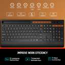 Trueque Wireless Keyboard and Mouse Combo - Full-Size Quiet Keyboard with Palm Rest, Phone Holder, Multimedia Keys, Power Switch, Compatible with Windows, Chrome OS, PC, Laptop (Batteries Included) (Black)