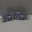 famiware Coffee Mugs Set of 4, Ocean Round 11.5oz Coffee Cup Set with Handle for Cocoa, Milk, Hot Chocolate, Tea or Water, Stoneware Cups for Kitchen, Reactive Glaze, Microwave Dishwasher Safe, Blue