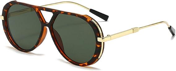 Oversized Pilot Sunglasses for Women Men Trendy,Large Big Double beam Designer Fashion Vintage Shades Retro Sun Glasses