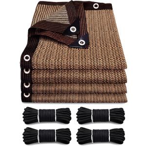 90% Shade Cloth, Waterproof and Breathable Mesh Shade with Built-in Eyelets for Easy Installation. Suitable Shade Cloth for Garden, and More. Mocha. 10 x 20 FT (3 x 6 M)