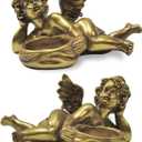 Gold Tea Light Candle Holders, Vintage Tealight Holders, Cherub Decor Angel Votives Candle Stick Holder, Set of 2