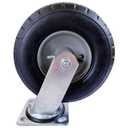 2-Swivel 8" Pneumatic Caster with zinc top Plate 360 Degree RotationBlack Rubber Wheel - Capacity 700 lbs.