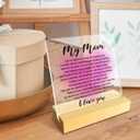 2 x Mom Gifts from Daughter Son, Mothers Day Gifts for Mom, Mom Birthday Christmas Grateful Valentines Gifts, Mom Acrylic Decor Plaque Sign, Best Mom Ever Gifts, Thank You Mom