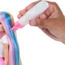 Barbie Rainbow Sparkle Hair Doll, Extra-Long and Colorful Hair with 12 Styling Accessories Like Glitter Tube, Brush, Clips, Dryer and More