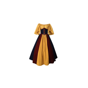 Renaissance Faire Dress for Women Vintage Halloween Costume with Corset Prom Dresses Costume Gown Medieval Dress, 3XL