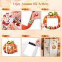 Fovths 24 Pack Fall DIY Foam Picture Frames Craft Kit Thanksgiving Autumn Pumpkin Photo Frame Ornaments with 300 Stickers for Thanksgiving Gifts Holiday Home Party Activities