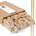 100Pairs Bamboo Chopsticks Disposable | Individually Wrapped | Bulk | Separated | Round | Premium Quality-9.45in)