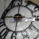LEIKE Large Wall Clock, 24" Silent Non-Ticking, Battery Operated, Oversized, Decorative Retro Black Metal Clock for Living Room,Farmhouse, Dinner Room,Indoor, Outdoor Decor(60cm, Black Arabic Number)