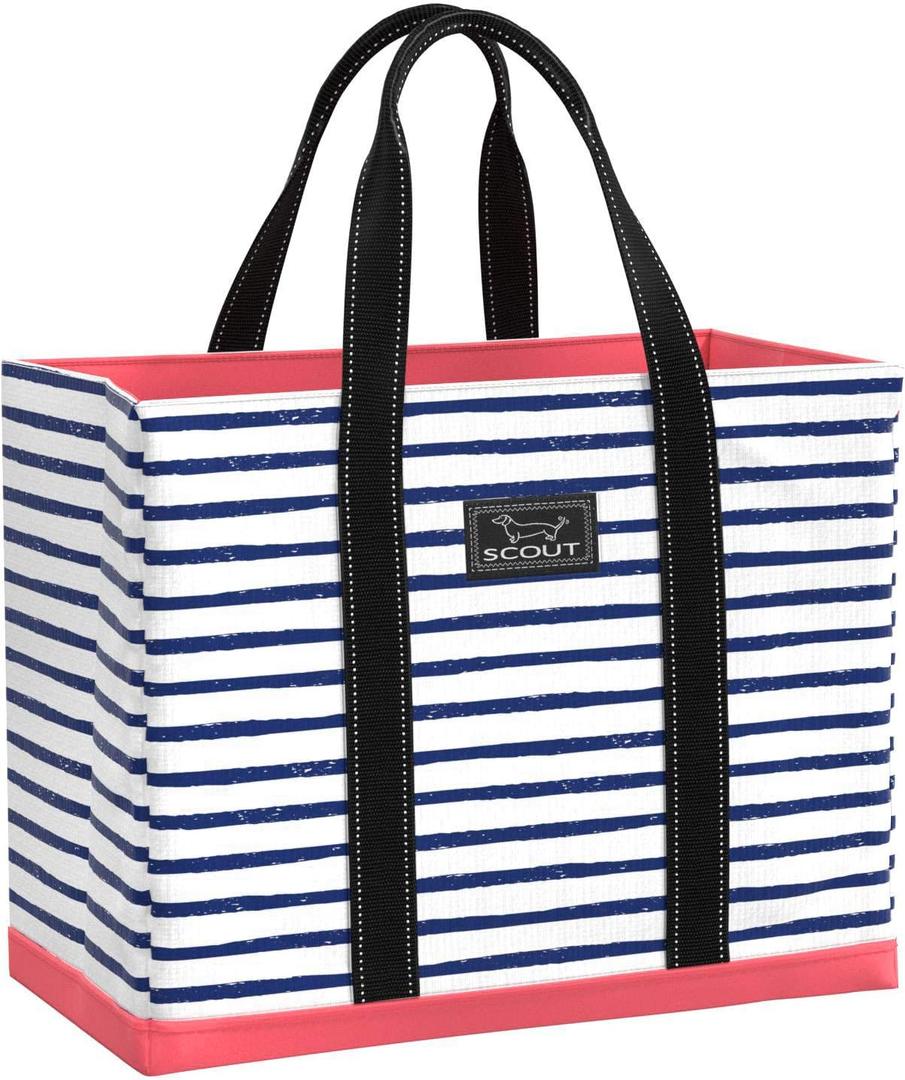 SCOUT Original Deano Tote - Durable Lightweight Open Top Beach, Pool & Lake Bag, Inside Zip Pocket, Folds Flat