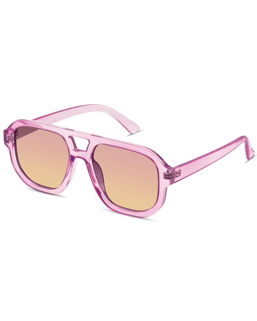 livho Trendy Polarized Square Aviator Sunglasses Women Men Square Eyewear Frame, Retro Sun Glasses for Women Men 2025 Shades