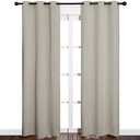NICETOWN Blackout Curtains for Bedroom, Thermal Insulated Curtains & Drapes with Grommet Top for Living Room, Privacy Window Treatment Draperies (Natural, 34 W by 84 L, Set of 2)