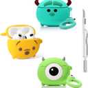(3Pack+Cleaner Pen) XMBYGY Case for AirPods 3rd Generation Earbuds with Cleaning Pen Kit, Cute Cartoon Skin Design Silicone Charging Case Protective Covers for AirPods 3