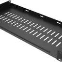 JINGCHENGMEI 1U Disassembled Vented Rack Shelf Universal Rack Tray No Lip for 19 Inches Network Cabinet or Server Rack (8 Inches Deep)