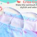 TENVDA Girls Swimsuit Summer Beach Sport Halter Bathing Suits One Piece Swimwear for 2-12 Years Old Kids (3-4T, Blue Marble-halter)