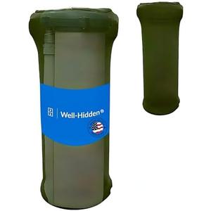 Well-Hidden® Well Pump Cover for Yard – Decorative Well Cover for Water Wells: Hide & Protect Your Well Head Pipe and Improve Curb Appeal (Green Textile: One Size Fits Most)