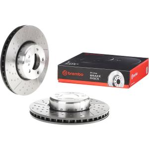 Brembo 09.C398.13 Composite two piece UV Coated Pillar Vented drilled + Slotted Front Brake Rotor BMW/BMW (BRILLIANCE) OE# 34106797602