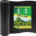 35ft x 24in x 60mil Tree Root Barrier, Heavy-Duty Bamboo Root Blocker | Landscape Edging Barrier for Tree Rings, Garden Borders, Driveways, Sidewalk Protection, Weed Control and Root Blocking