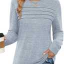WIHOLL Long Sleeve Shirts for Women Tunic Tops Fall Sweaters Fashion 2025 Winter Clothing Sweater, M
