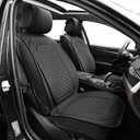 Elantrip Front Car Seat Cover Luxury Faux Leather Pocket with High Density Foam Non-Slip, Waterproof, Suitable for Cars, Trucks & SUVS (2PC Black)