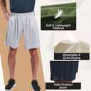 BOOJO 3 Pack Gym Basketball Mens Shorts - Quick Dry Black Workout Athletic Shorts with Pockets for Casual Running (XXXL)