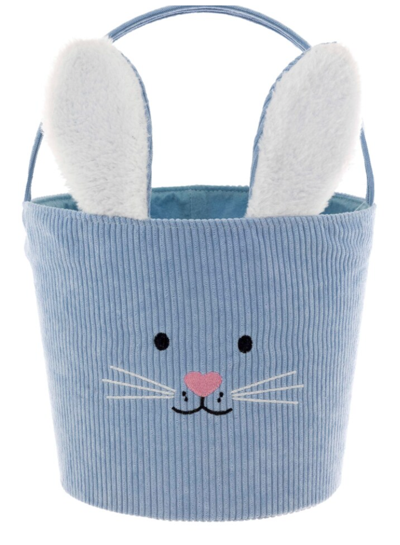 Holiday Home® Easter Corduroy Bunny Basket - Blue, 3PCS