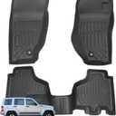 Priprilod Floor Mats Fit for Jeep Liberty 2008-2012 All Weather Protector TPE Floor Liners Custom Fit Car Mats Non-Slip，Only Left Hand Drive Versions