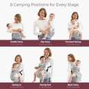 Momcozy Baby Carrier with Hip Seat, 2-in-1 Forward-Facing Carry for Active Babies, Detachable Hands-Free Carrier up to 44lbs, Breathable Infant Carrier Fits Waist Sizes up to 45 Inches, AirMesh Grey