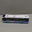 1/42 Diecast Bus Toys Cars, Metal City Bus Toy Vehicles with Light Up and Open-able Doors for Kids Boys Girls, 11.8"