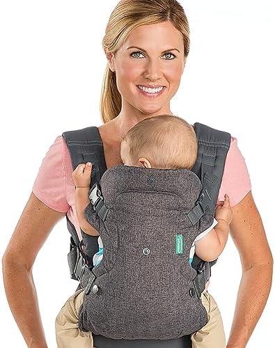 Infantino Flip Advanced 4-in-1 Baby Carrier - Ergonomic, Convertible, Face-in and Face-Out Front and Back Baby Carrier for Newborn to Toddler 8-32 lbs, Gray