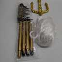 3 Pcs Halloween Poseidon Costumes Include Trident Wig Beard and Crown Neptune Costume for Men Women Halloween Dress Up