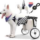 Lokshun Large Dog Wheelchair for Back Legs with Multi-Function Pet Lift, Wheelchair for Dogs Thickened, Adjustable Back Leg Dogs Wheel Chair, Dog Carts with Wheels for Disabled Hind Legs (Black-XXL)