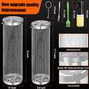 10-Piece BBQ Set: 2 Rolling Grill Baskets for Effortless Flipping, 304 Stainless Steel for Easy Clean, Sausage & Vegetables, Oil Bottle, Forks, Brushes, Outdoor Camping Grilling Accessories, Gifts for Men Dad Husband