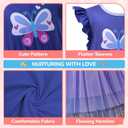 LQSZ Girls Tulle Dresses Princess Flutter Sleeve Tutu Dress for Toddler Girl 3-12 Years (S)