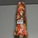 Ivydale Artificial Faux Mums Fall Flowers for Outdoor Outside Decoration, 2 PCS Fake Hanging Flowers Silk Morning Glory Plants with Eucalyptus for Home Garden Decor (Fall Orange+Light Orange)