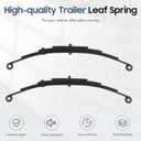 Trailer Leaf Spring, 4 Leaf 2500lb Double Eye Leaf Springs for 5000lb Trailer Axle, 25-1/4"L, 1.75" Width, 3” Free Open of Leaf Spring, Replace for SW4 / UNA218 / PR4 / 9150016 / 93181, 2 Pieces