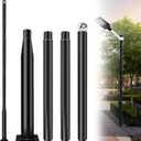 Street Light Pole 13Ft, Outdoor Adjustable Metal Street Lamp Post, Solar Street Light Pole for Street, Patio, Backyard, Basketball Court, Park, with Mounting Rebar Cage