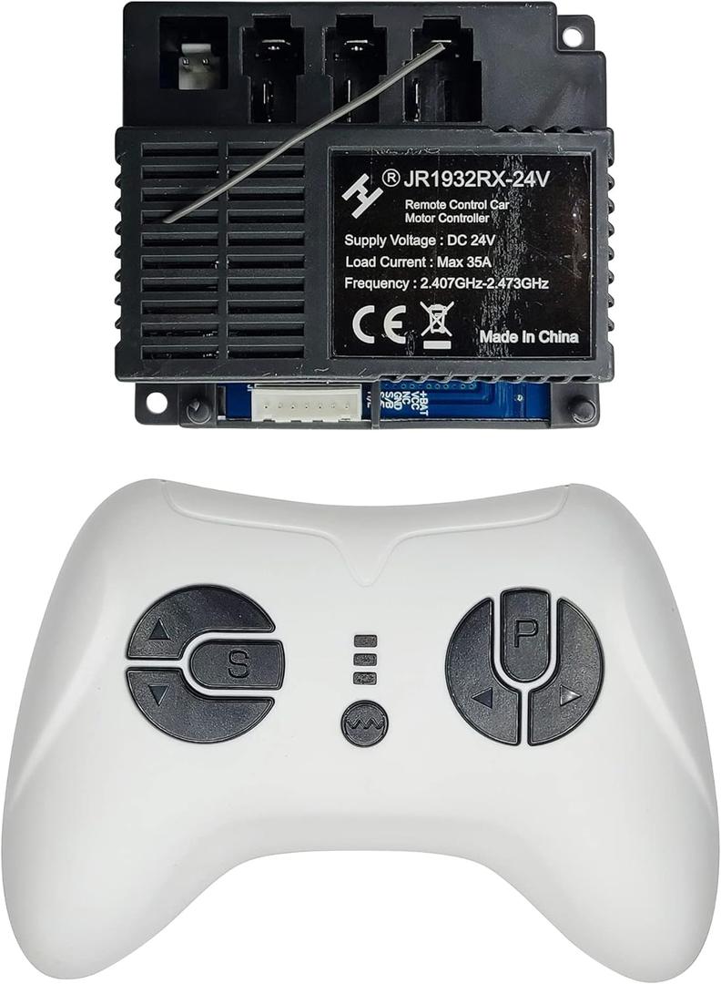 2.4G Bluetooth Remote Control and JR1932RX-24V Receiver Control Box Mother Board for Kids Powered Wheels Children Ride On Car Replacement Parts