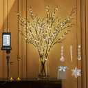 Fudios Lighted Branches Plug in 32IN 200 LED Mantle Winter Decor, Brown Twig Branch Lights for Christmas Holiday Party Indoor Outdoor (32in-1 set)