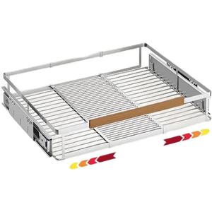 1 Pack Expandable Pull Out Cabinet OrganizerSide Mounting 23.2~39.99"x22.5"Cabinet Pull Out Shelves, Expandable Slide Out Spice Rack for Kitchen Bathroom Office